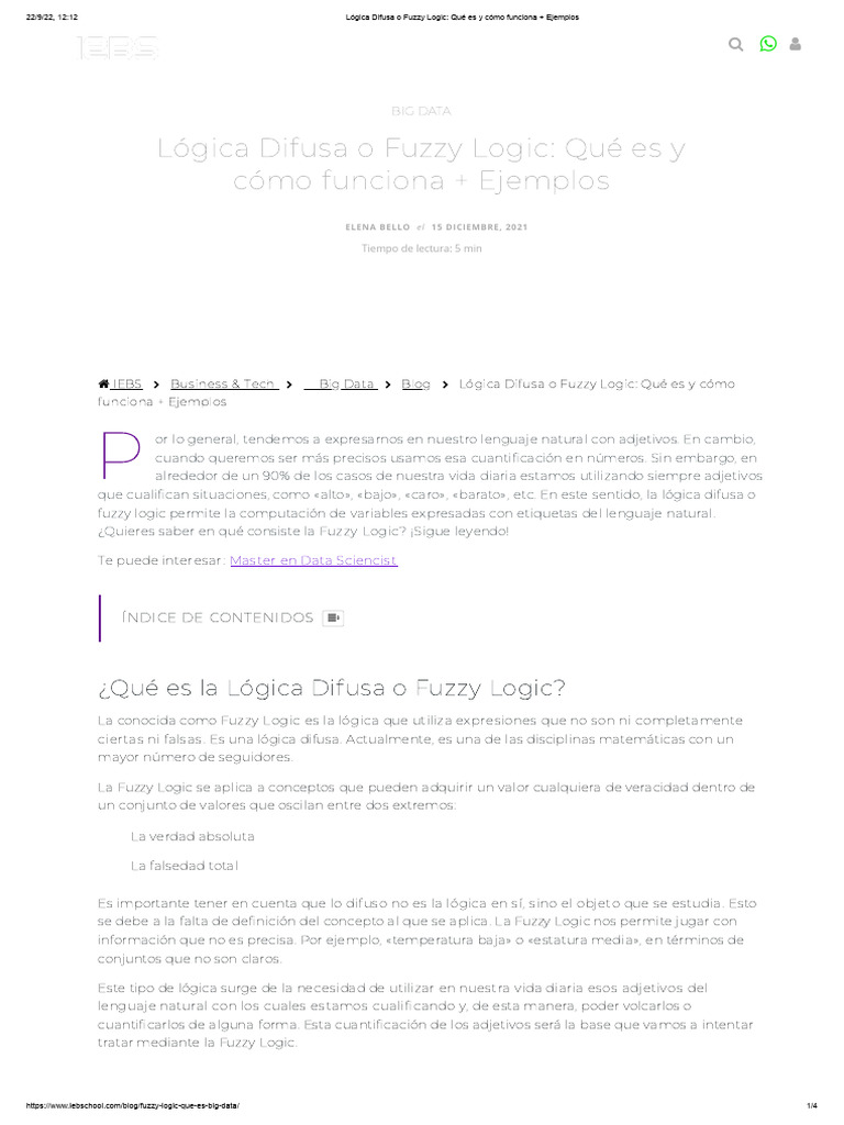 Lógica Difusa: Definición y Ejemplos | PDF | Lógica difusa | Lógica