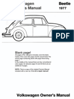 1977 VW Beetle Owners Manual