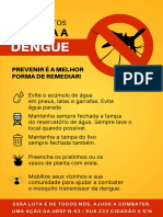 Panfleto Combate À Dengue Simples Ilustrado Amarelo e Vermelho