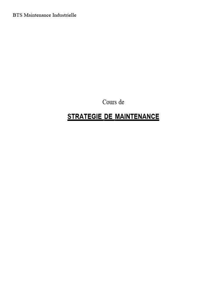 Cours Maintenance PDF | PDF