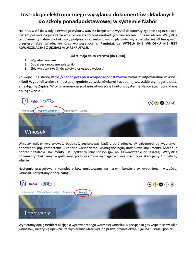 Co Jeśli Nie Dostanę Się Do Szkoły Pierwszego Wyboru 2021 Instrukcja Elektronicznego Wysyłania Dokumentów Do Szkoły Pierwszego