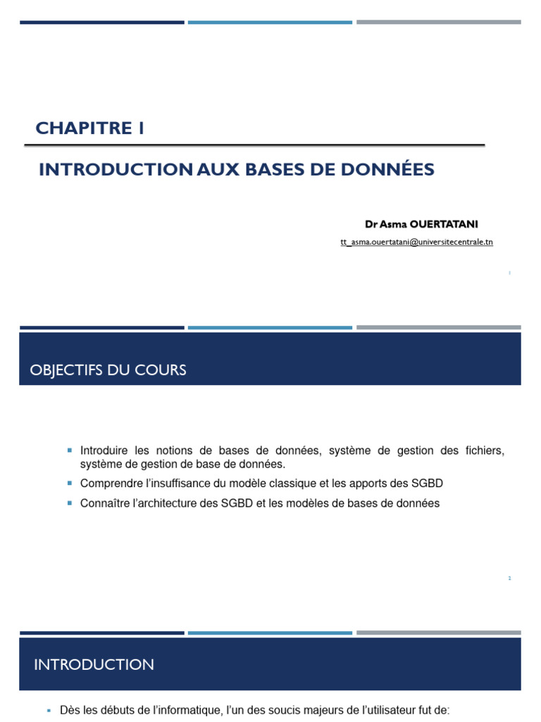 Introduction aux Bases de Données | PDF | Bases de données | Base de ...