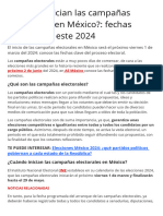 ¿Cuándo Inician Las Campañas Electorales en México Fechas Claves para Este 2024