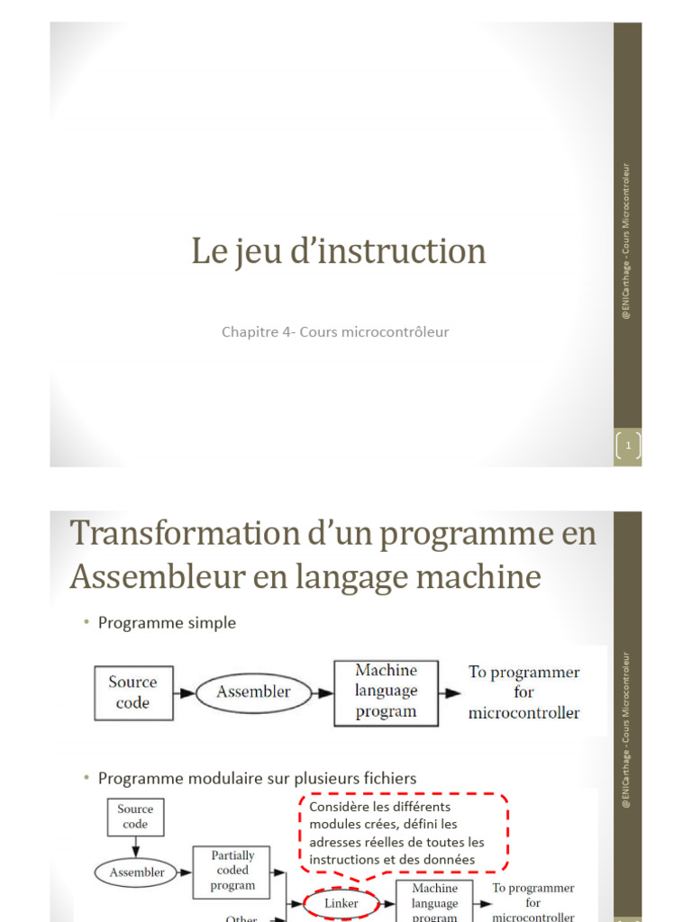 Jeu d'instructions du microcontrôleur PIC | PDF | Programmation ...