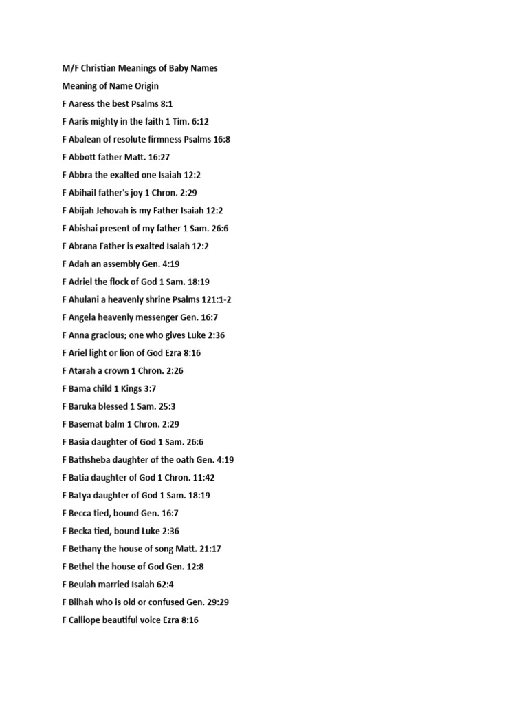 Christian baby name pdf