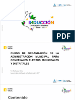 Presentación Organización de La Administración Municipal para Concejales Electos Municipales y Distritales