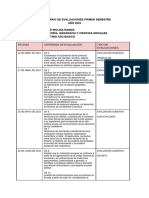 Calendario de Evaluaciones Historia Septimo Basico