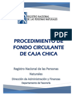 Procedimiento Fondo Circulante de Caja Chica