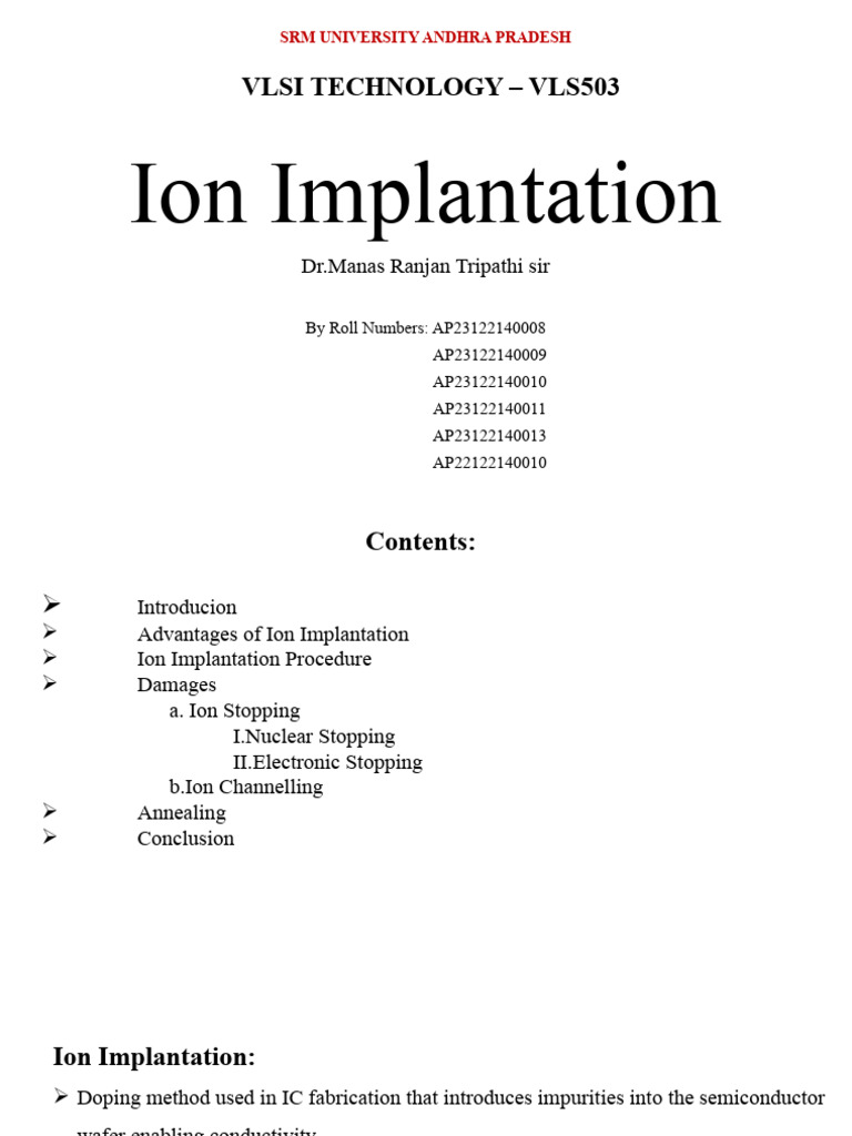 Ion Implantation in VLSI Technology | PDF
