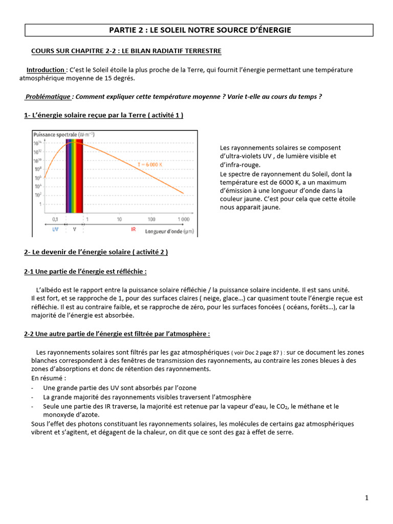 Bilan Radiatif de la Terre | PDF | Effet de serre | Atmosphère