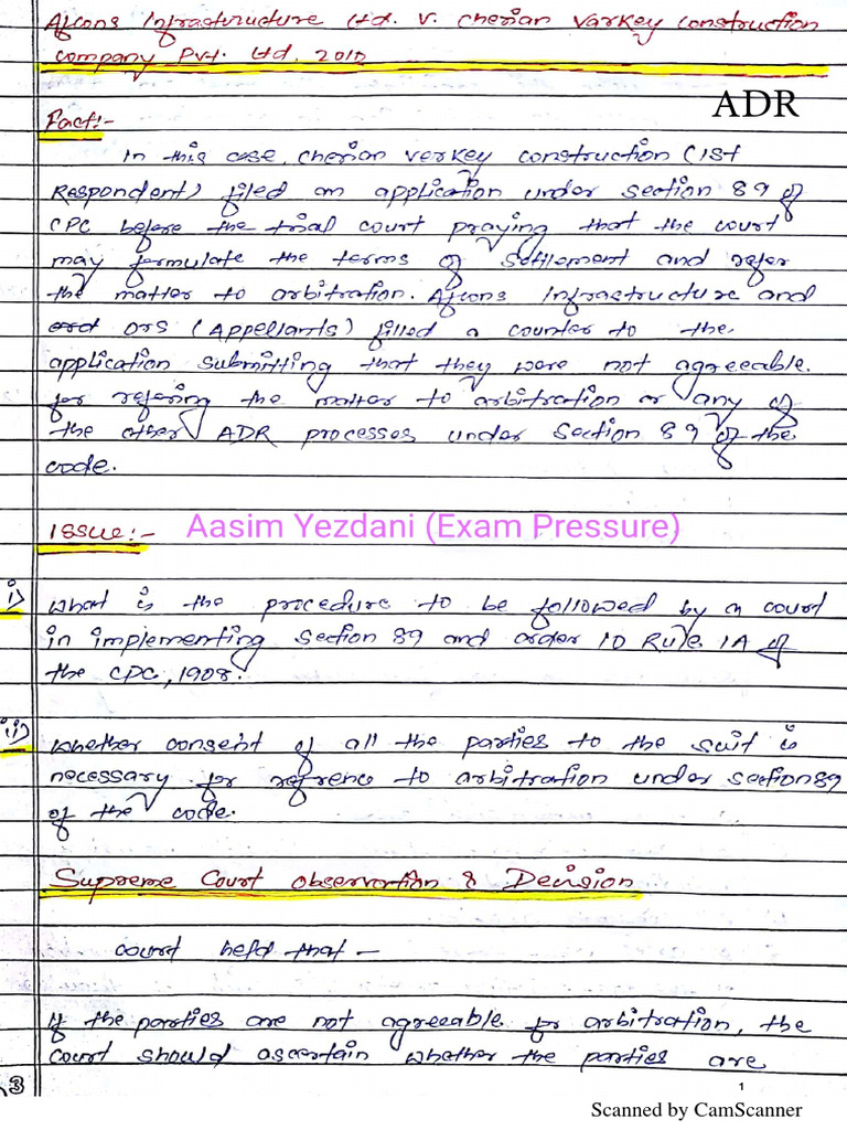 ADR Note Document | PDF
