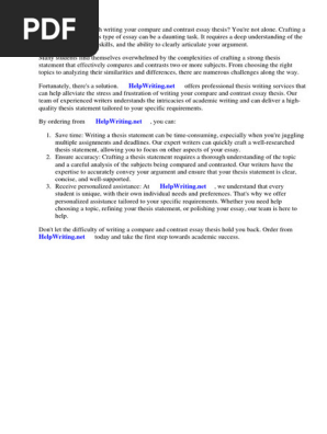 How to Write a Compare and Contrast Essay Thesis