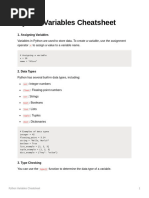 Python Variables Cheatsheet