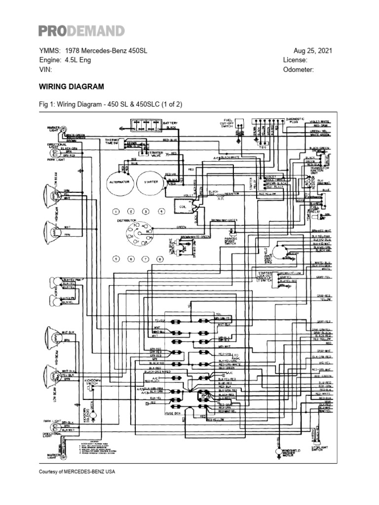 MB R107 450SL and SLC WIRING DIAGRAM | PDF