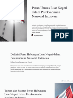 Peran Urusan Luar Negeri Dalam Perekonomian Nasional Indonesia