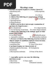Mycology Mcqs