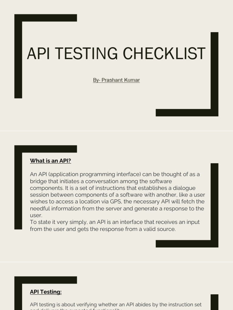 Api Testing Checklist Pdf Representational State Transfer Computing