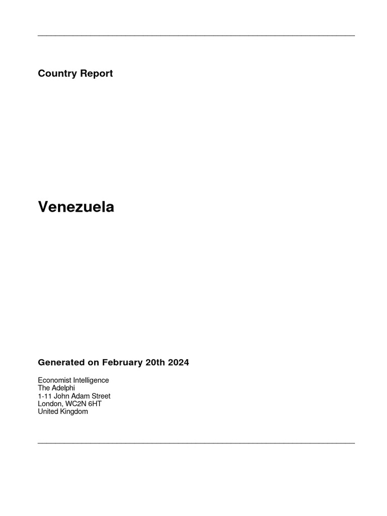 Country Report Venezuela February 2024 Download Free PDF Inflation