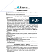 Lista de Documentos Necessários Prouni 2021.2