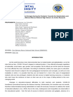 The Challenge of Educational Changes During The Pandemic Towards The Stakeholders and The Community of Don Mariano Marcos National High School An Action Research