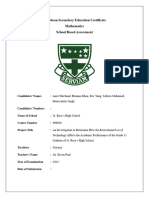 Mathematics SBA (Grade 11 Business)