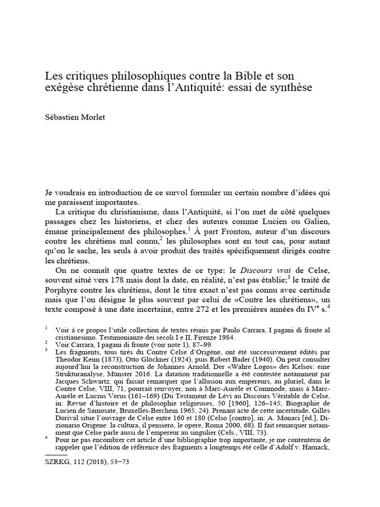 Critiques philosophiques de la Bible | PDF | Bible | Exégèse