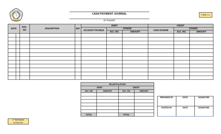 02 F BAK 11-2 Cash Payment Journal | PDF