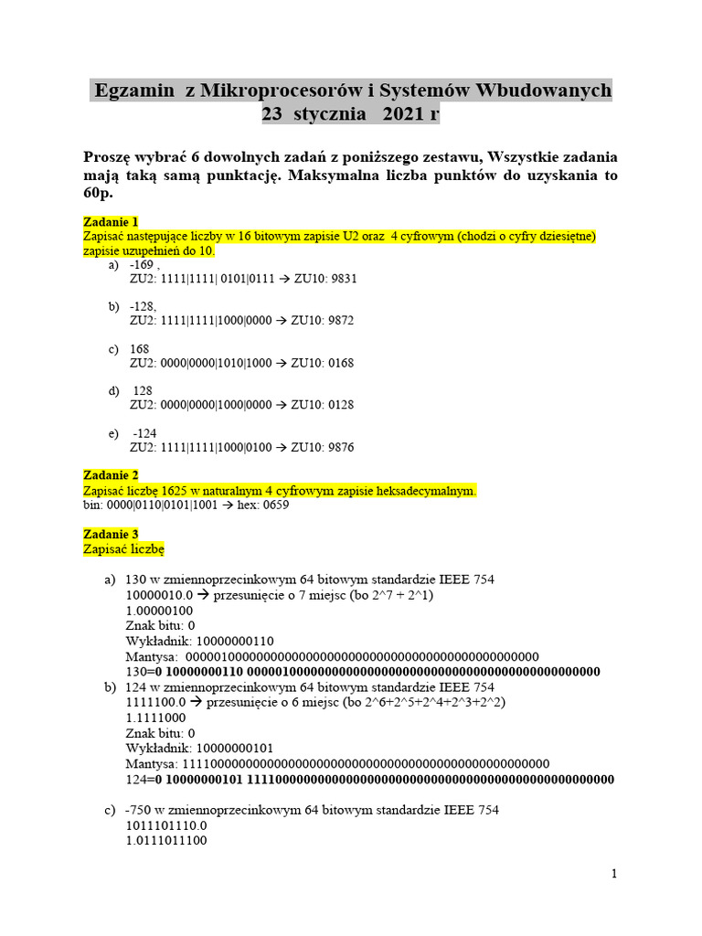Egzamin MiSW 23.01.2021 | PDF