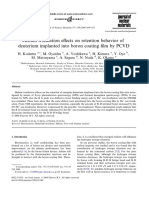 2005 Helium Irradiation Effects On Retention Behavior of Deuterium Implanted Into Boron Coating Film by PCVD