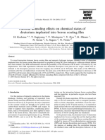 2003 Thermal Annealing Effects On Chemical States of Deuterium Implanted Into Boron Coating Film