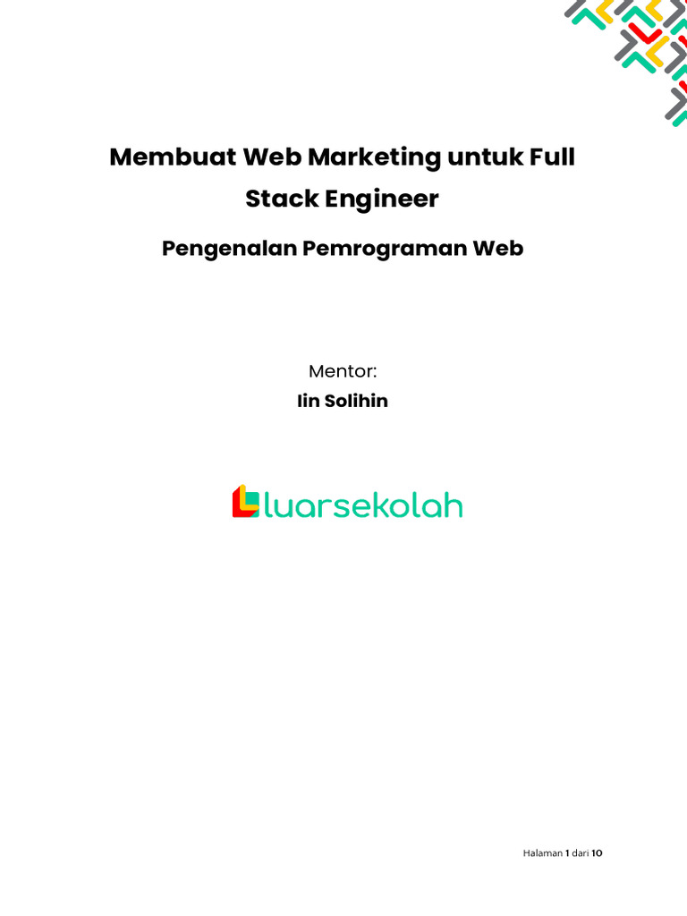 Web Marketing untuk Full Stack Engineer | PDF