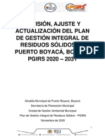 Plan de Gestión Integral de Residuos Sólidos - PGIRS Puerto Boyacá, Boyacá