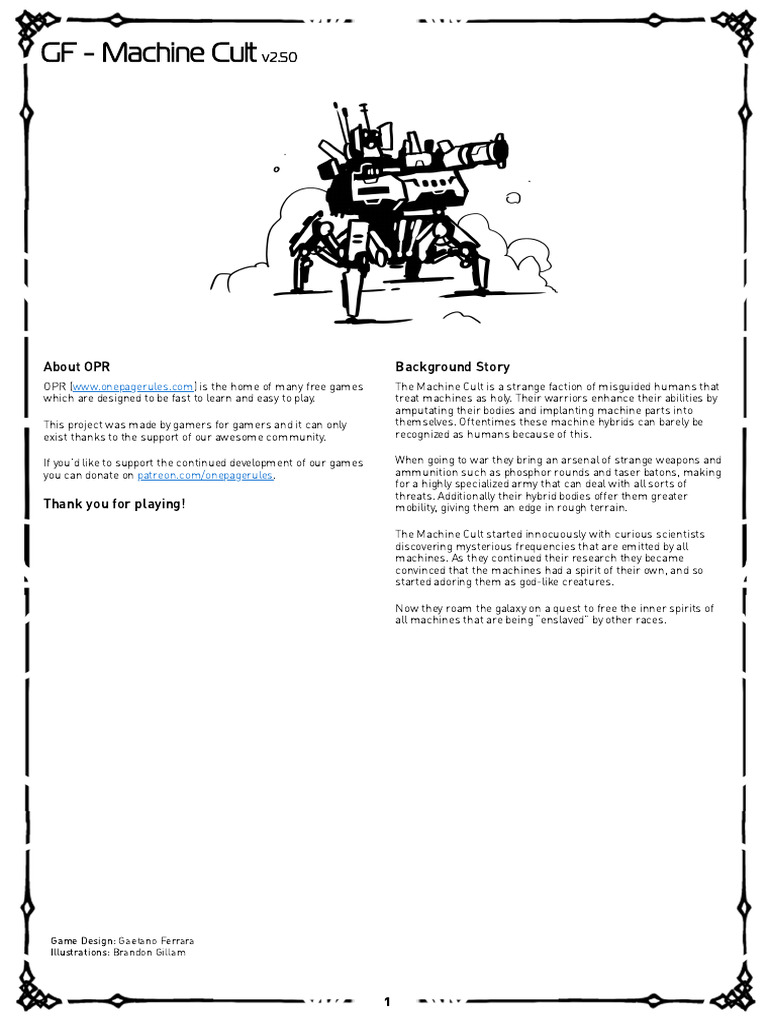 GF - Machine Cult v2.50 | PDF | Military Technology | Hazards