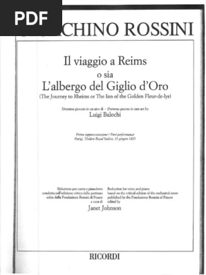 Viaggio A Reims - Vocal Score | PDF