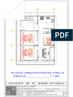 Planta Arquitectónica Piso 2 ESCALA: - 1:100: Municipio de El Bagre Antioquia