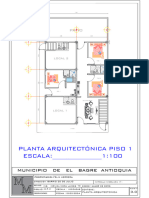 Planta Arquitectónica Piso 1 ESCALA: - 1:100: Municipio de El Bagre Antioquia