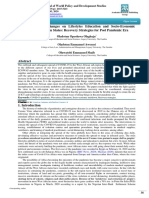 COVID-19 Induced Changes On Lifestyles Education and Socio-Economic Activities in West African States: Recovery Strategies For Post Pandemic Era