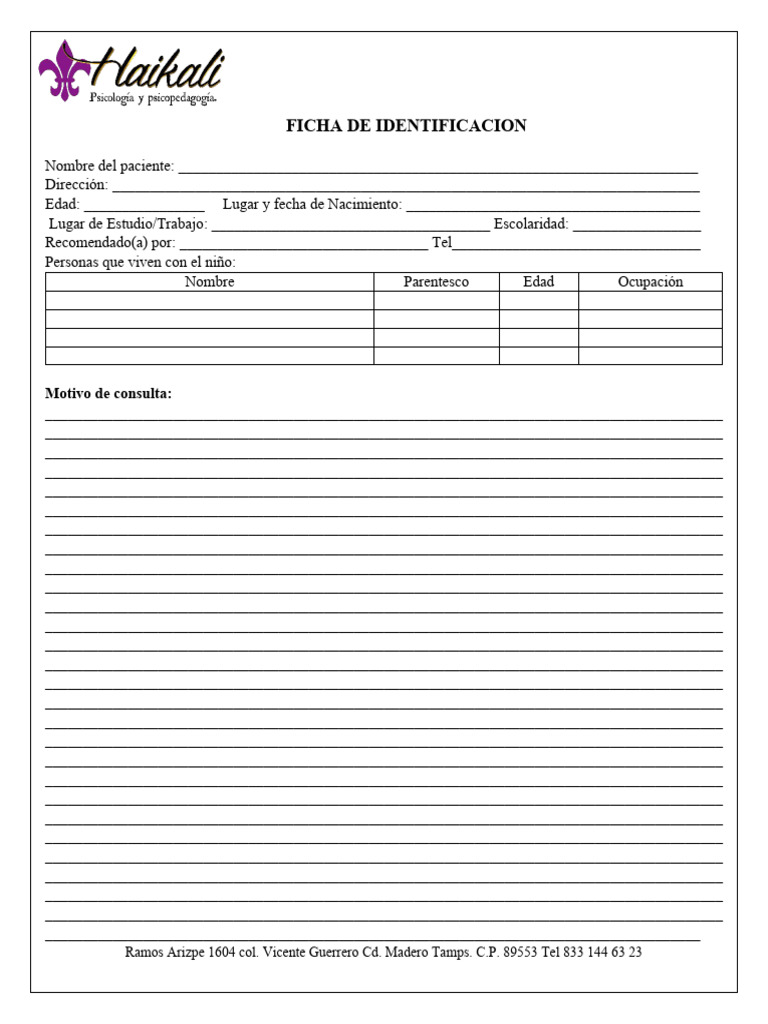 Ficha de Identificación | PDF | Crecimiento personal y profesional ...