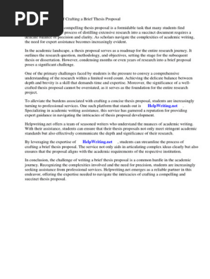 Brief Thesis Proposal