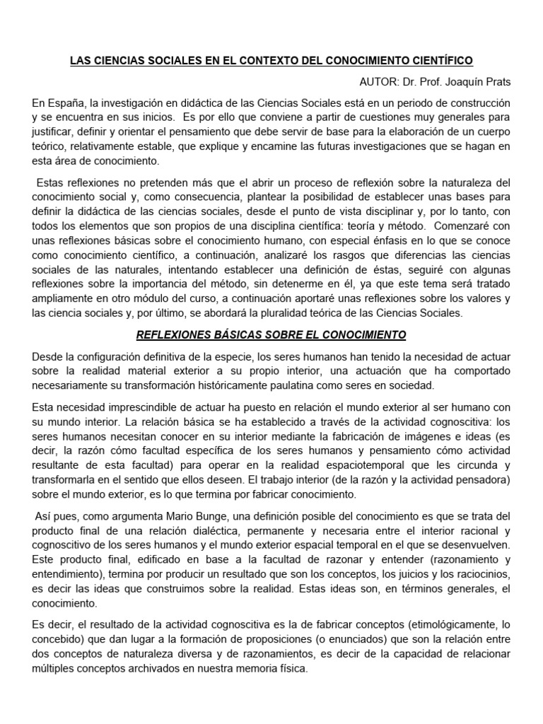 Didáctica de las Ciencias Sociales en España | PDF | Conocimiento ...