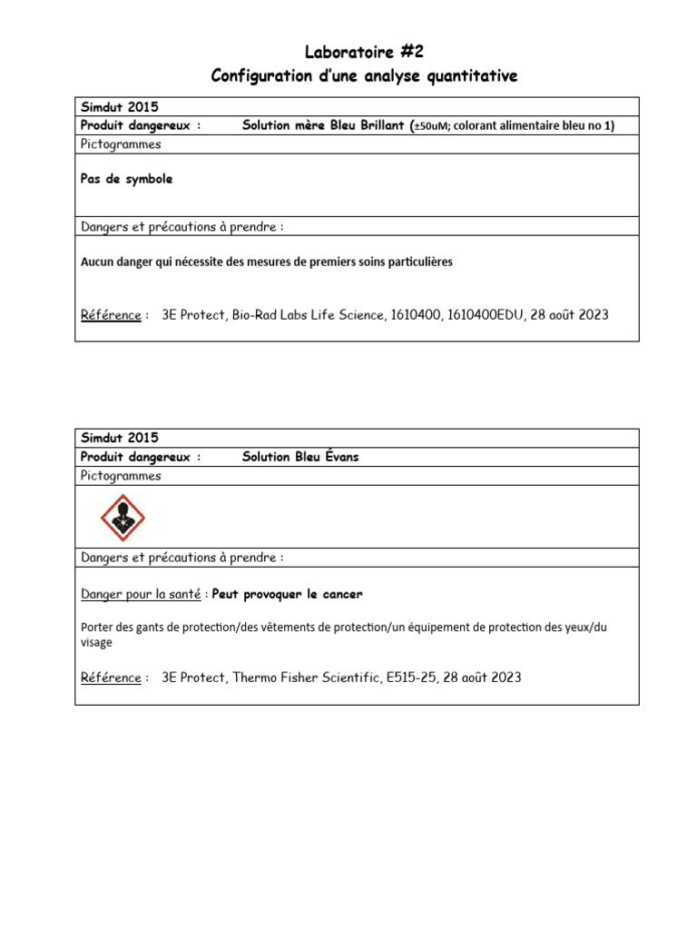 Produits dangereux et précautions SIMDUT | PDF | Acide nitrique ...