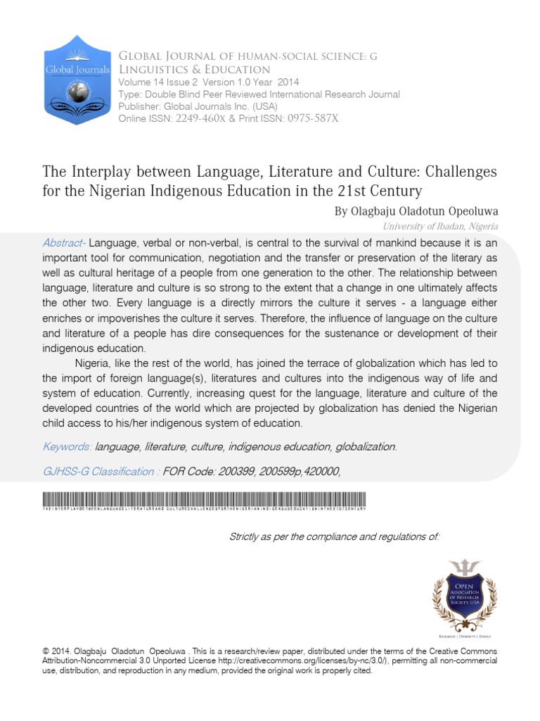Challenges of Indigenous Education in Nigeria | PDF | Language Arts ...