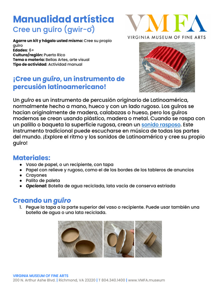 SPANISH Translation Guiro Art Activity Docx 1 PDF