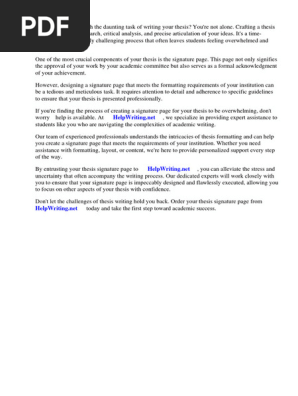 Thesis Signature Page Template