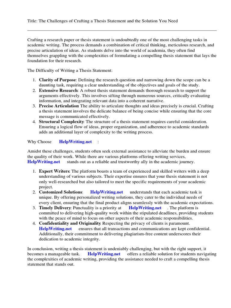 Research Paper and Thesis Statement | PDF | Thesis | Essays