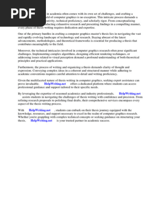 Computer Graphics Master Thesis