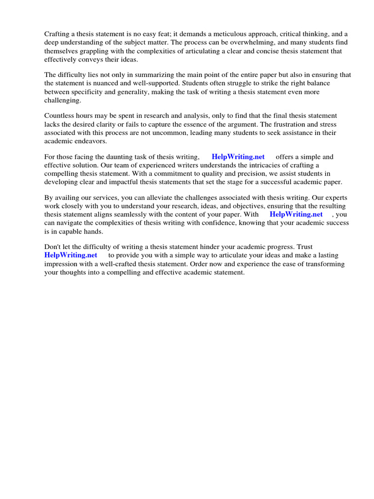 Simple Way To Write A Thesis Statement | PDF | Essays | Thesis