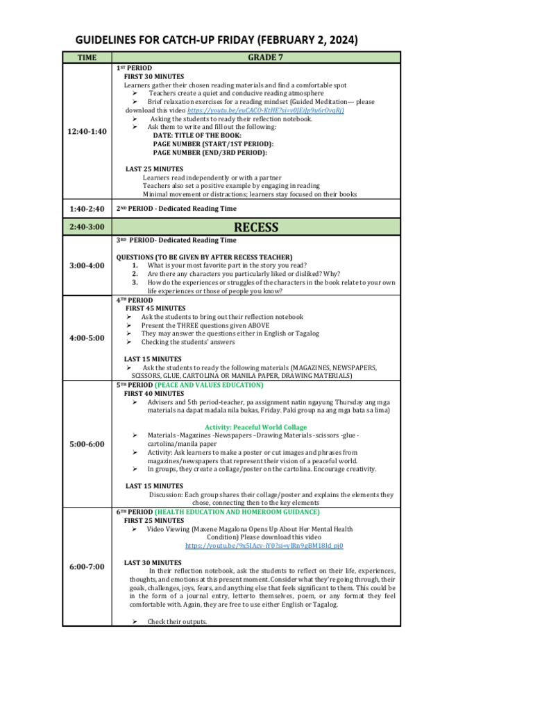 Grade-7-Catch-Up-Friday | PDF | Cognition