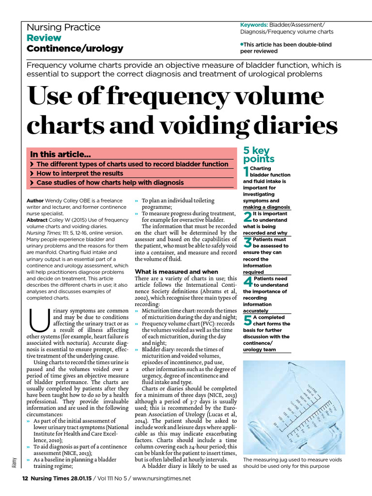 Frequency Volume Charts in Urology | PDF | Urinary Incontinence ...
