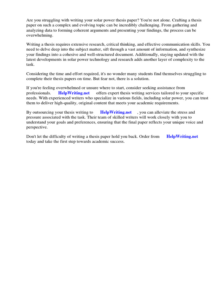 Solar Power Thesis Paper Pdf Photovoltaics Solar Power